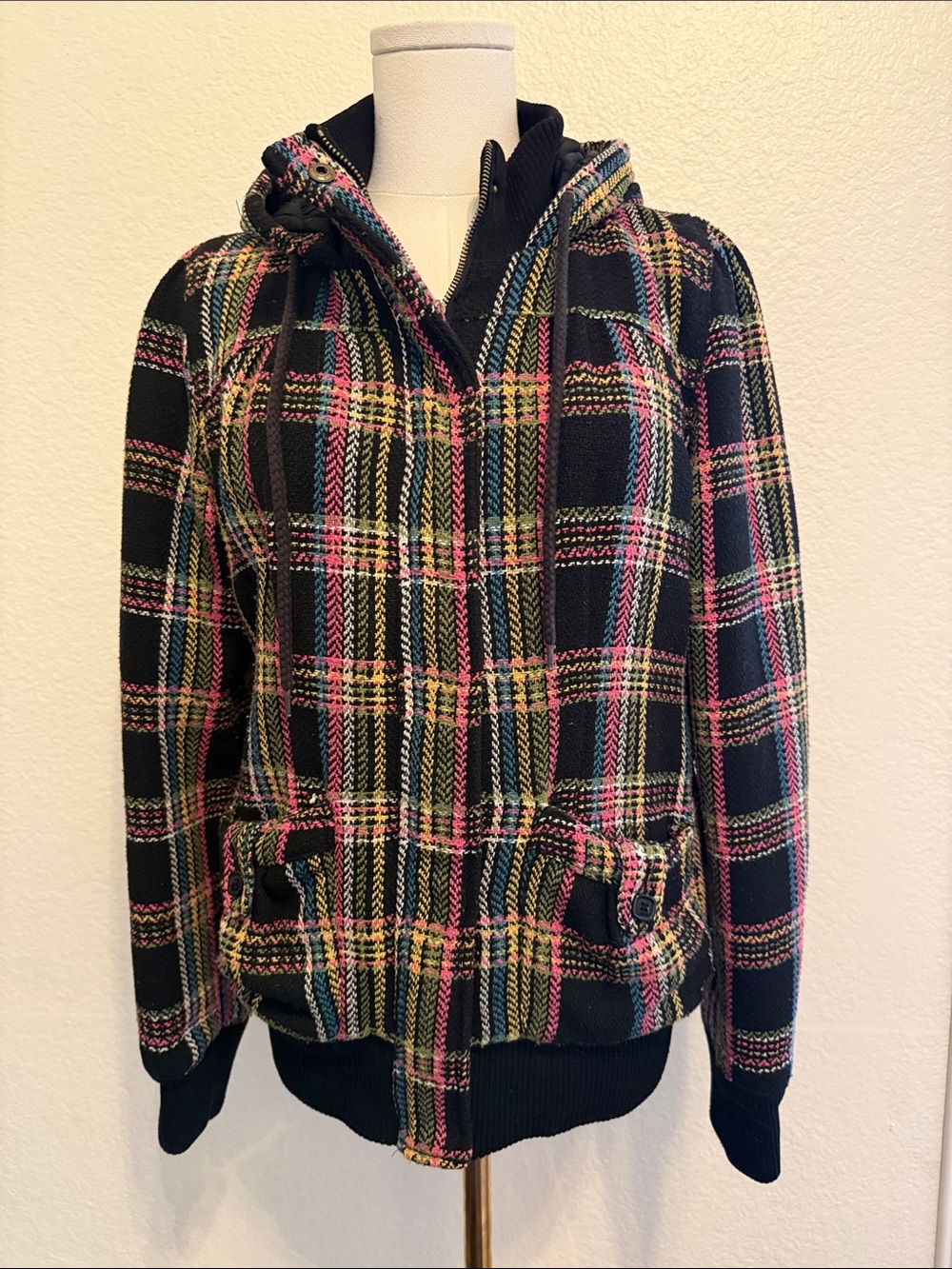 Roxy Y2K Tweed “First Love” Hooded Jacket
